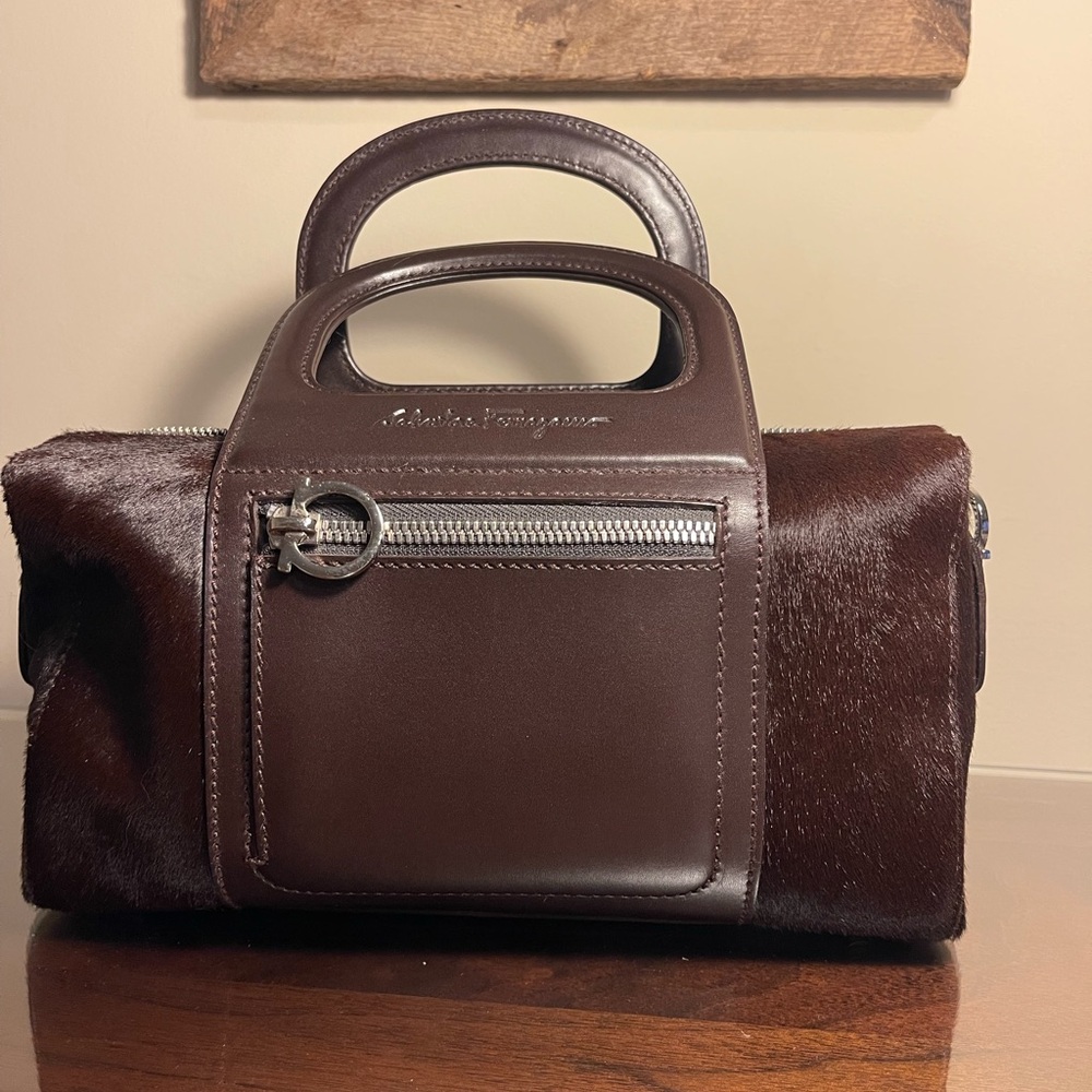 Salvatore Ferragamo Dark Brown Duffel Bag